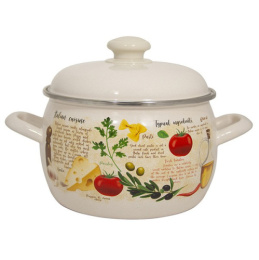 Кастрюля эмалированная Стэма Капрезе 5,0л сферическая с металл. крышкой Лысьвенские эмали С-4216АП2/4Жм