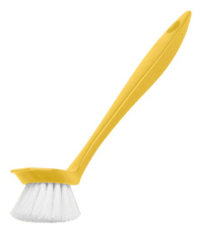 Щетка пластиковая для мытья посуды Good 23х5х5см с прямой ручкой, ярко-желтый Homver 223200102/02