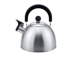 Чайник из нержавеющей стали со свистком 5,0л черная ручка, матовый Grande Mallony 985619