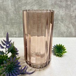 Ваза для цветов стеклянная h-19см Магия Пудровая, в инд/у Декостек 2395-Н5