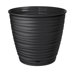 Горшок для цветов пластиковый Saffron с поддоном 5,4л d-22,5см черный Homver 221610330/02