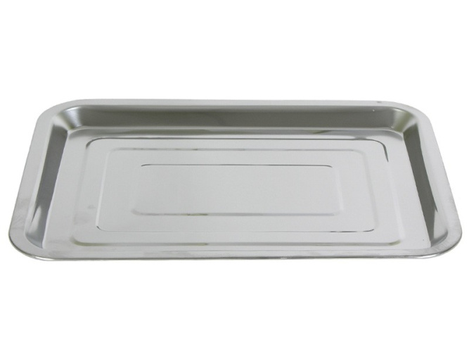 Поднос из нержавеющей стали прямоугольный 35х45х2см 461