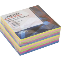 Блок для записей 9х9х4 Devente, 5 неоновых цветов, 10 слоев 2012703