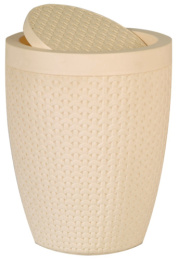 Контейнер для мусора пластиковый 10л Плетенка, бежевый Ар-Пласт 020213