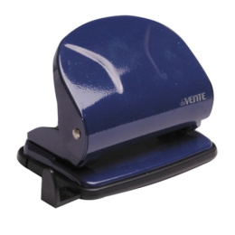 Дырокол  20 листов Devente Liquid Metal, металлический, с линейкой, синий 4020323