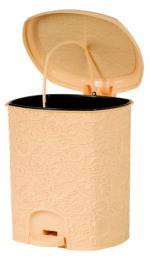 Ведро для мусора с педалью пластиковое 11л Ажур, бежевый Ар-Пласт 020322