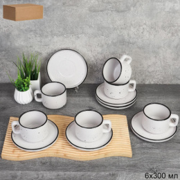 Набор чайный керамический 12 предметов 300мл Точки, в картон/к CS-300/751732