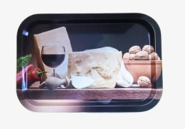 Поднос жестяной прямоугольный 23,3х34,3х1,5см Сыр 2 Мирхозторг 7006