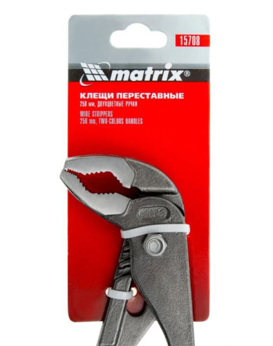 Клещи 250мм переставные с обливными ручками Matrix 15708