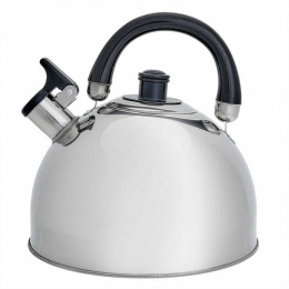 Чайник из нержавеющей стали со свистком 4,5л черная ручка, зеркальная полировка Webber BE-0528