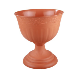 Вазон для цветов пластиковый Венеция на ножке 18л d-40см h-43,5см коричневый Альтернатива М3133