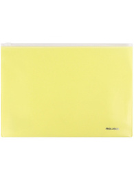 Папка-карман на молнии А4 180мкм, желтая ПК-3044