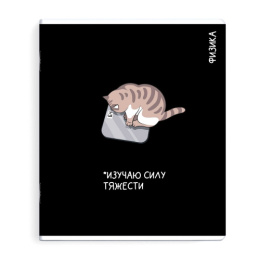 Тетрадь  48 листов П Физика Коты мемы 69822