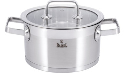 Кастрюля из нержавеющей стали  2,0л 160мм стеклянная крышка, Виктория Rashel R-200w