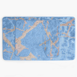 Комплект ковриков напольных для ванной и туалета на латекс. основе Classic Color 2пр. 50х 80см/40х50см толщина 11мм, голубой Aqua-Prime 2014