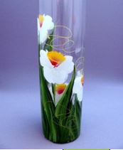 Ваза для цветов стеклянная цилиндр h-26см d-8см Всесторонний нарцисс, в п/у Красота стекла 198/88