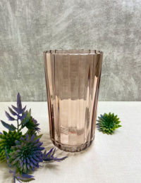 Ваза для цветов стеклянная h-19см Магия Пудровая, в инд/у Декостек 2395-Н5