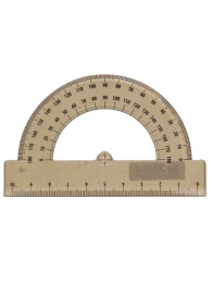 Транспортир 180 10см пластиковый, прозрачный тонированный ТР-6017