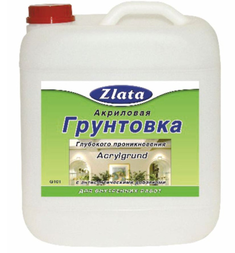 Грунтовка акриловая для внутренних работ  3,0л Zlata