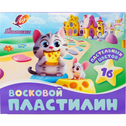 Пластилин 16 цветов Луч Фантазия, восковой, пастельный 35С 2291-08