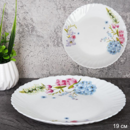 Тарелка стеклокерамическая мелкая 190мм Гортензия White Lily LHP-75 (7365)/740211