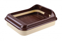 Туалет для кошек пластиковый с решеткой Верный друг, слоновая кость Альтернатива М6415