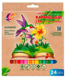Карандаши цветные 24 цвета Луч Zoo, пластиковые, шестигранные 29С 1742-08