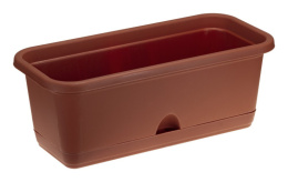 Ящик для цветов балконный пластиковый  40х18,5х15см с поддоном, терракотовый Idea М3220
