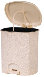 Ведро для мусора с педалью пластиковое 11л Ажур, слоновая кость Ар-Пласт 020322