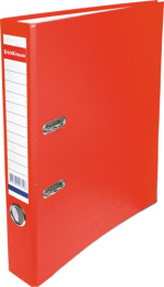 Папка-регистратор 50мм PVC ErichKrause, метал. окантовка, красный 281