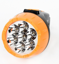 Фонарь аккумуляторный светодиодный  7LED 2 режима, черный/желтый Ultraflash LED3807