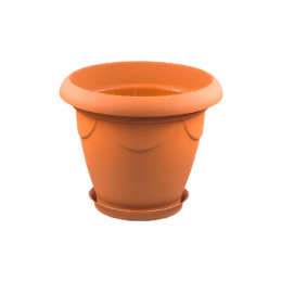 Кашпо пластиковое Верона с поддоном 20,0л d-38,5см h-33см терракотовый Ар-Пласт 07017