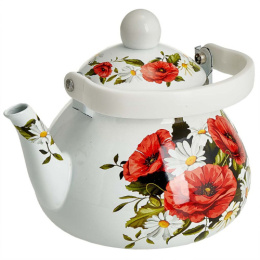 Чайник заварочный эмалированный 1,3л с металлическим фильтром Маки Metalloni EM-1330