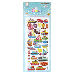 Наклейки объемные  8х17,5см Кораблики XF-107 КН22072-20