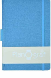 Ежедневник недатированный А5 128 листов ткань, голубой С5889-04