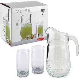 Набор стеклянный  7 предметов (кувшин + 6 стаканов) Valse, в п/у Pasabahce Бор 97675
