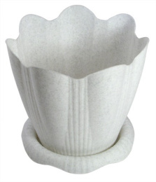 Горшок для цветов пластиковый Эдельвейс с поддоном 0,65л d-12см мраморный Martika С190М