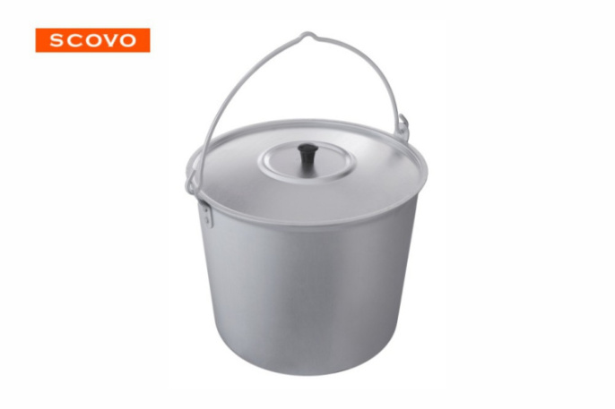 Ведро алюминиевое 10л цилиндрическое с крышкой Scovo МТ-095