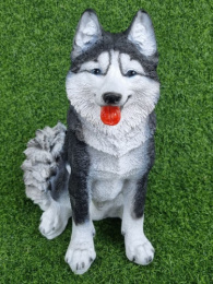 Фигурка садовая из полистоуна Собака Хаски 23х24х37см ТулаСад 444