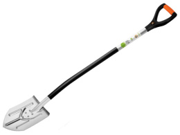 Лопата штыковая нержавеющая сталь 18х27,5х123см, алюминиевый черенок, V-ручка Finland 0737