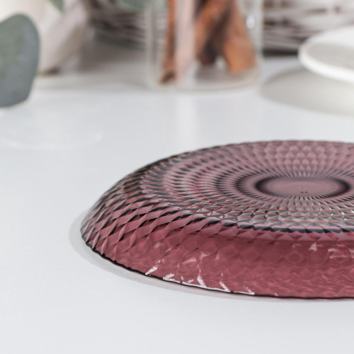 Тарелка стеклянная Идиллия мелкая 190мм лилак Luminarc Q1310