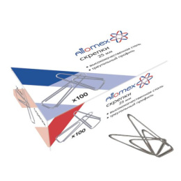 Скрепки 28мм 100шт. Attomex, оцинкованные, треугольные, в к/к 4135305