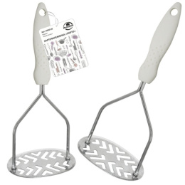 Картофелемялка стальная хромированная пластиковая белая ручка, Порто Мультидом AN50-26