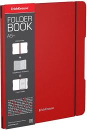 Тетрадь  48 листов ErichKrause Folderbook Classic, в съемной пластиковой обложке, красный 48019