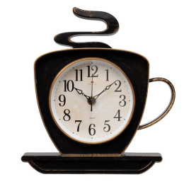 Часы настенные чашка 25 х 24см Классика, черный с медью Рубин 2523-003