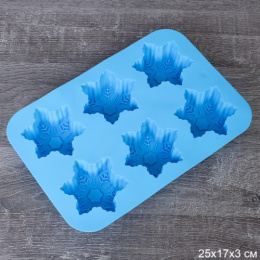 Форма для выпечки силиконовая  6 ячеек прямоугольная 25х17см h-3см Новогодняя HL-117 732928