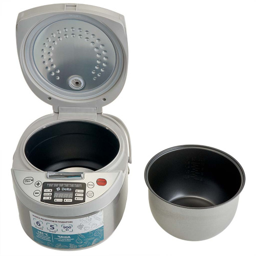 Мультиварка 5л, 900Вт, 6 программ, белый Delta DL-6529