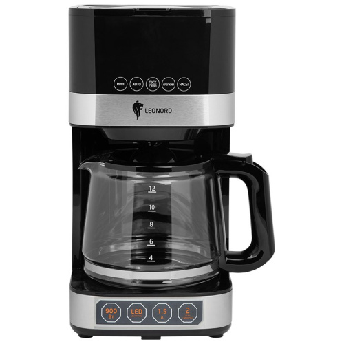 Кофеварка электрическая LE-1755, 1500мл, черный Leonord 108166
