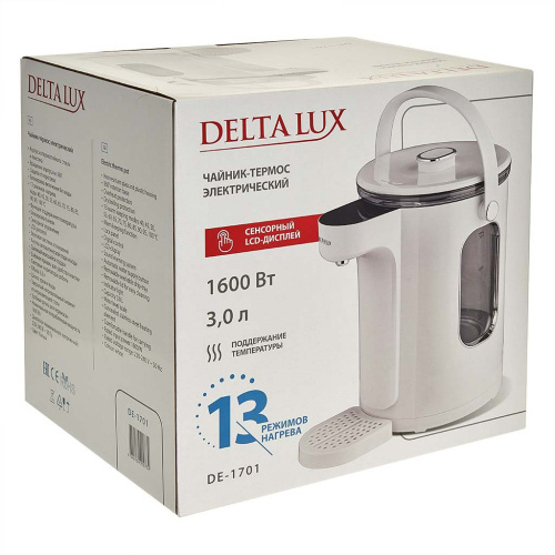 Термопот 3,0л, 1600Вт, белый Delta lux DE-1701