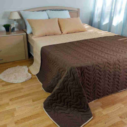 Покрывало стеганое двустороннее 210х220см (поплин) Мокко ДомВелл 